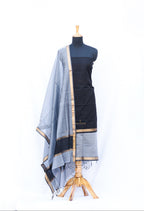 Black and Grey Maheshwari Silk Suits