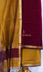 Maroon and Mustard Maheshwari Silk Suits