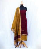 Maroon and Mustard Maheshwari Silk Suits