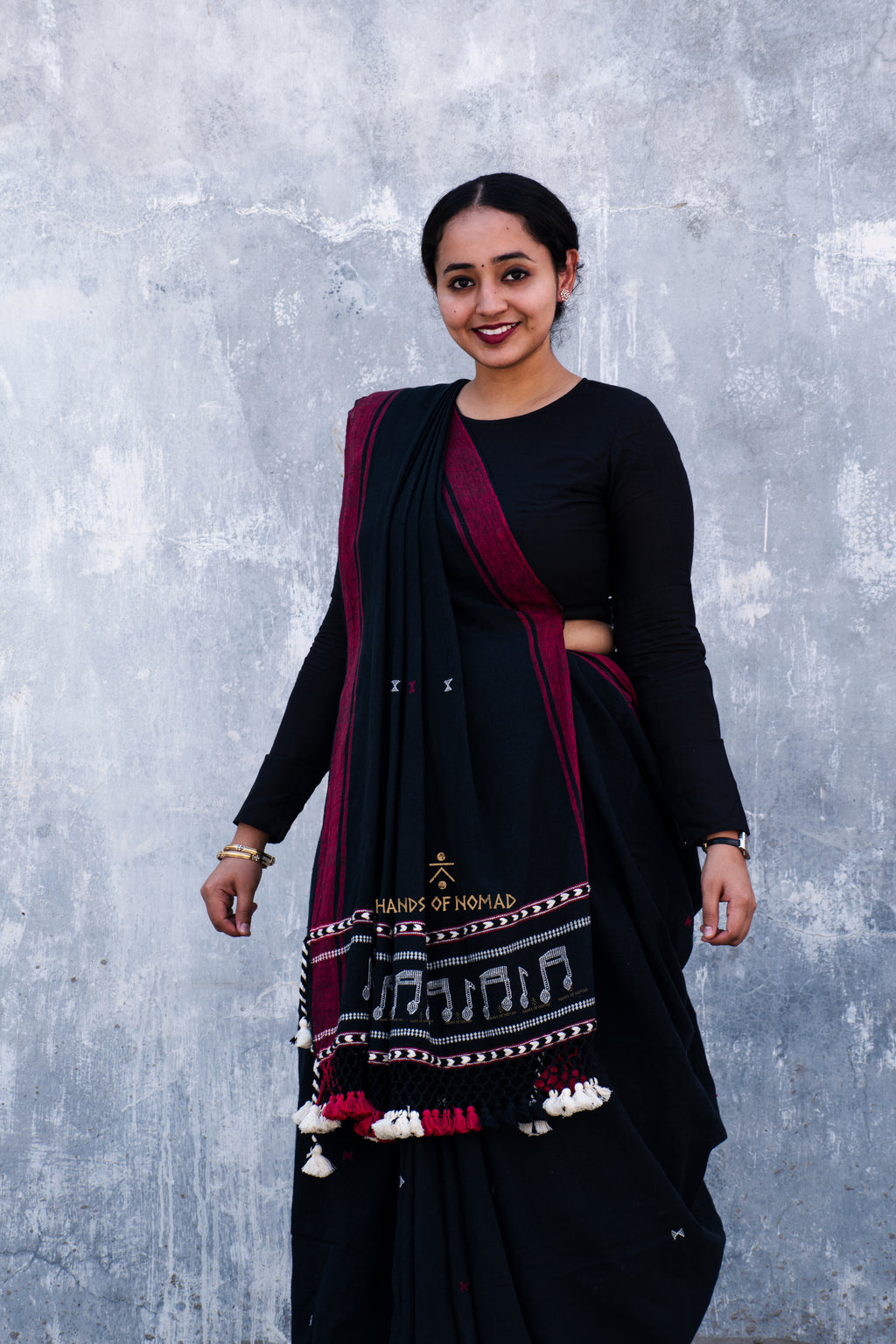 Musical Handwoven Kala Cotton Saree (Allover traditional Motifs) HN-SR-50