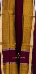 Maroon and Mustard Maheshwari Silk Suits