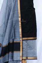 Black and Grey Maheshwari Silk Suits