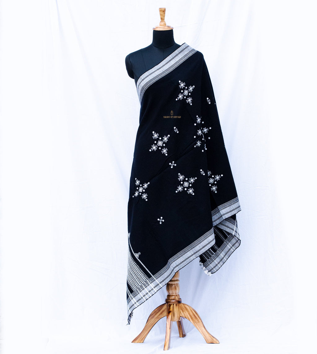 Black Bhujodi Kutchi Shawl