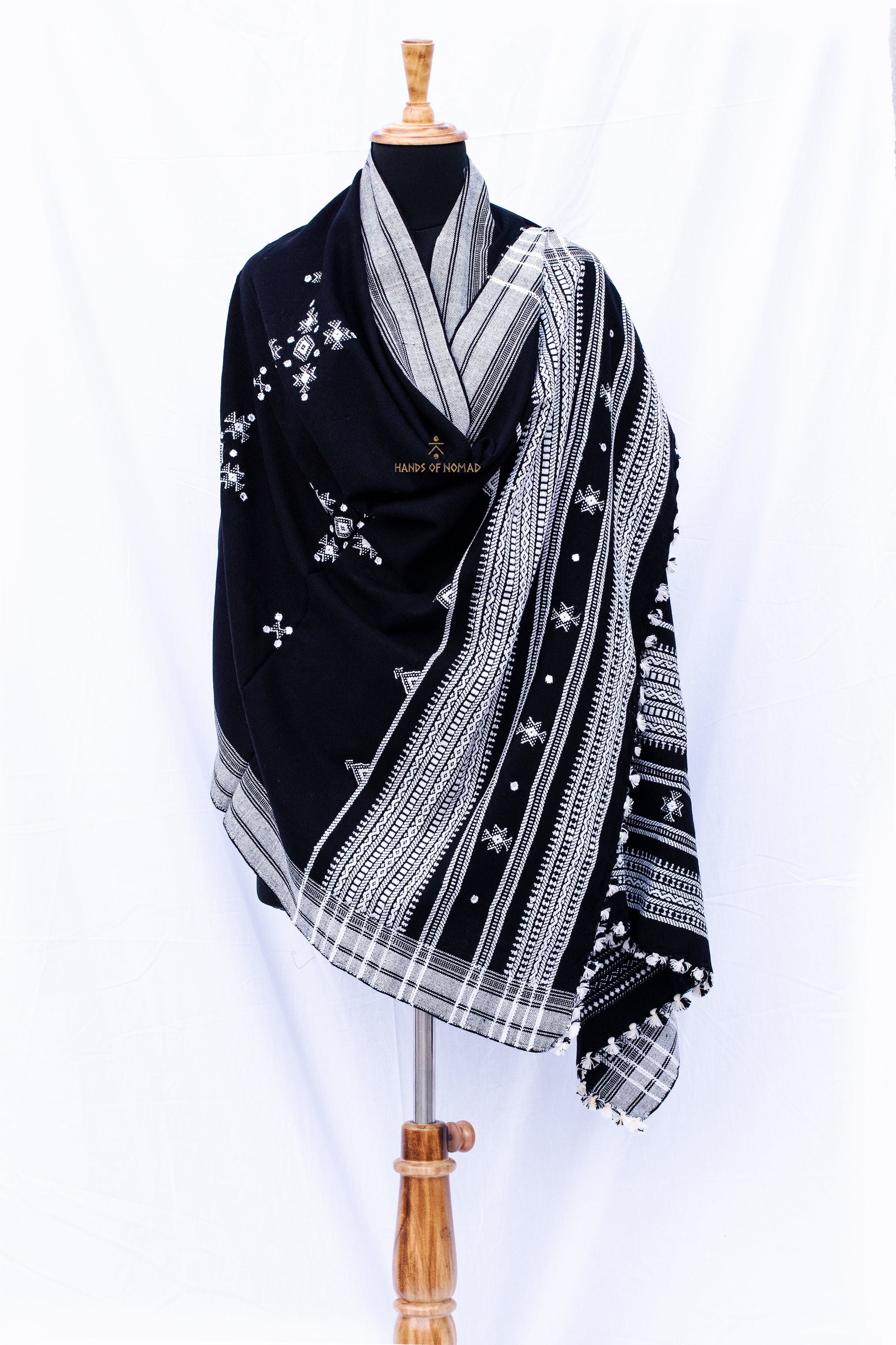 Black Bhujodi Kutchi Shawl