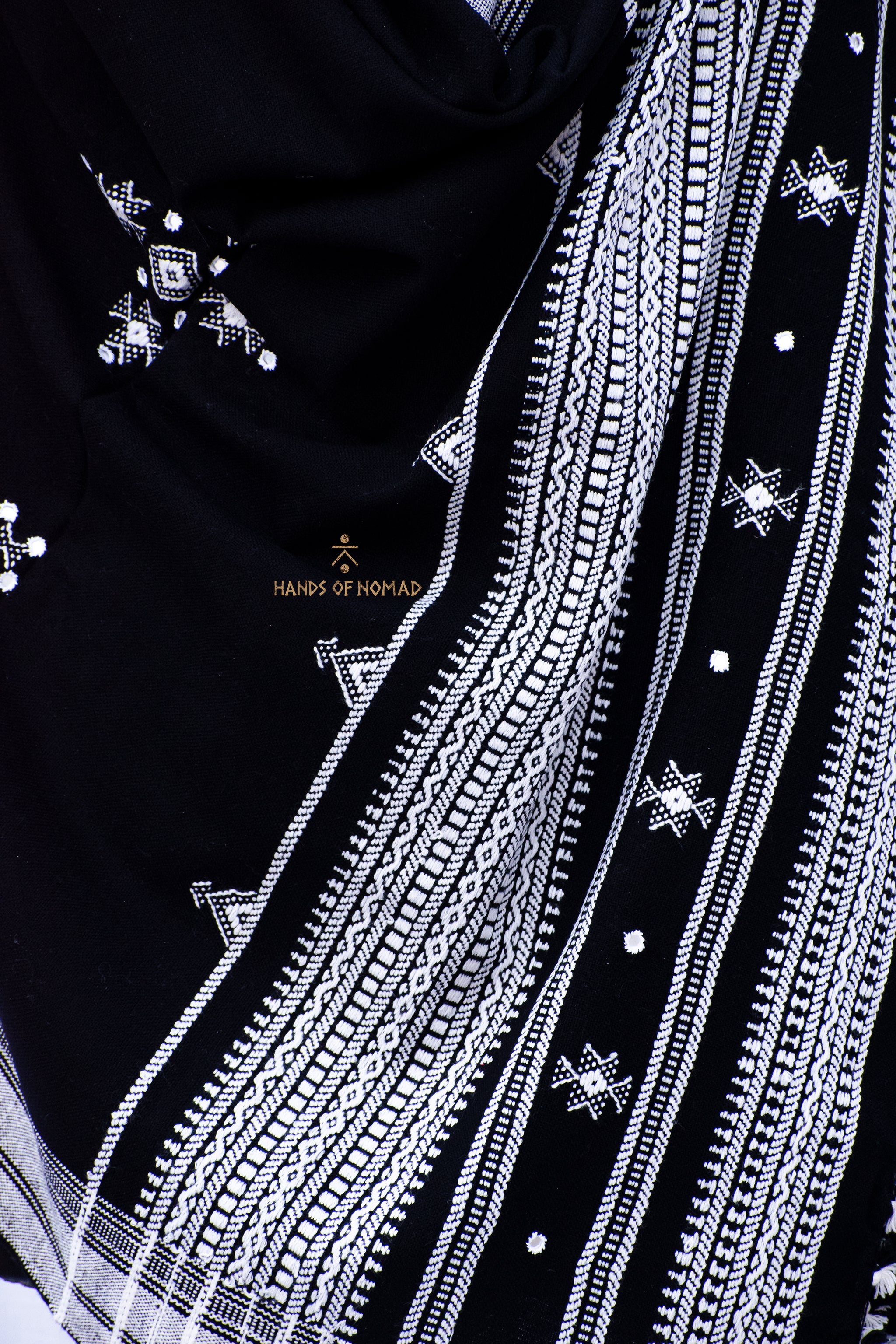 Black Bhujodi Kutchi Shawl