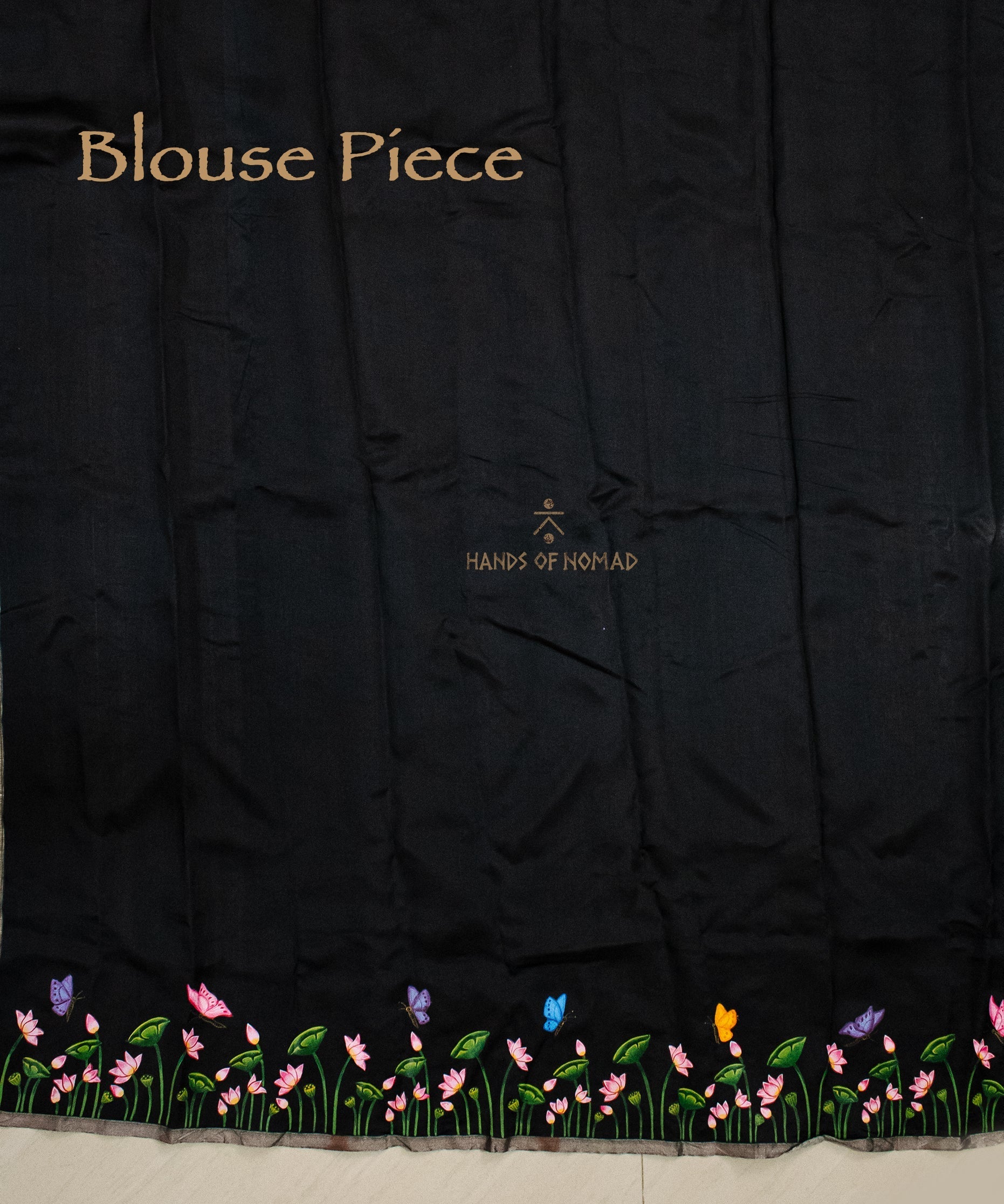 Black Hand Painted Pichwai Silk Saree