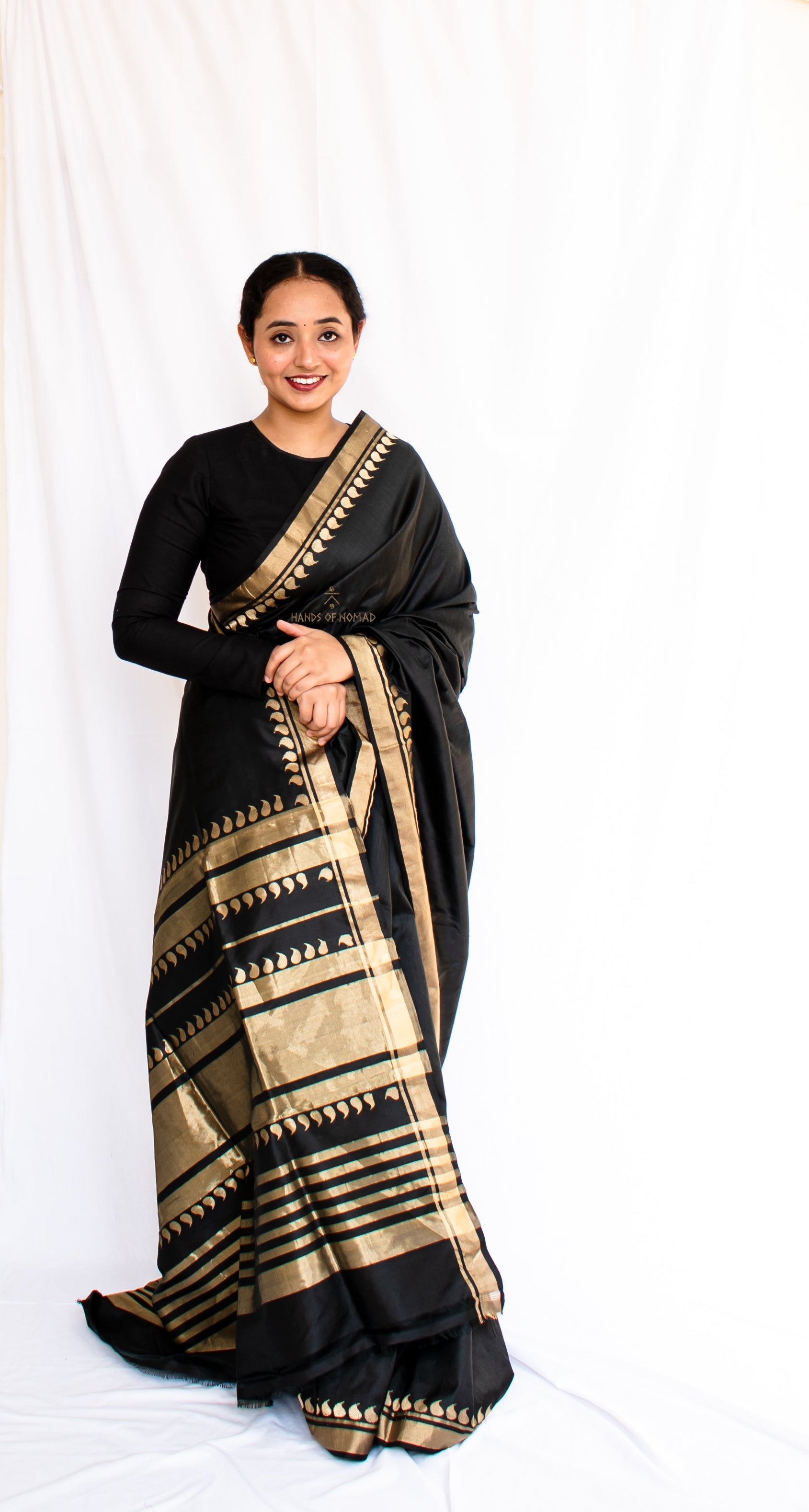 Black Banarasi Katan Silk Saree