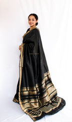 Black Banarasi Katan Silk Saree