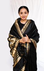 Black Banarasi Katan Silk Saree