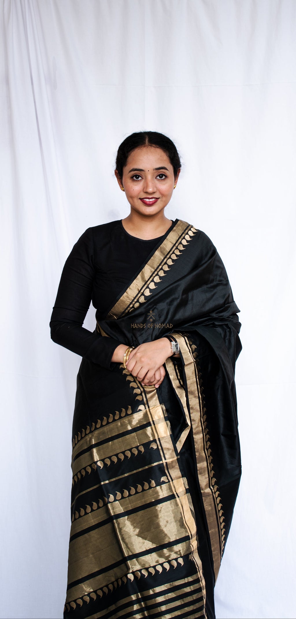 Black Banarasi Katan Silk Saree