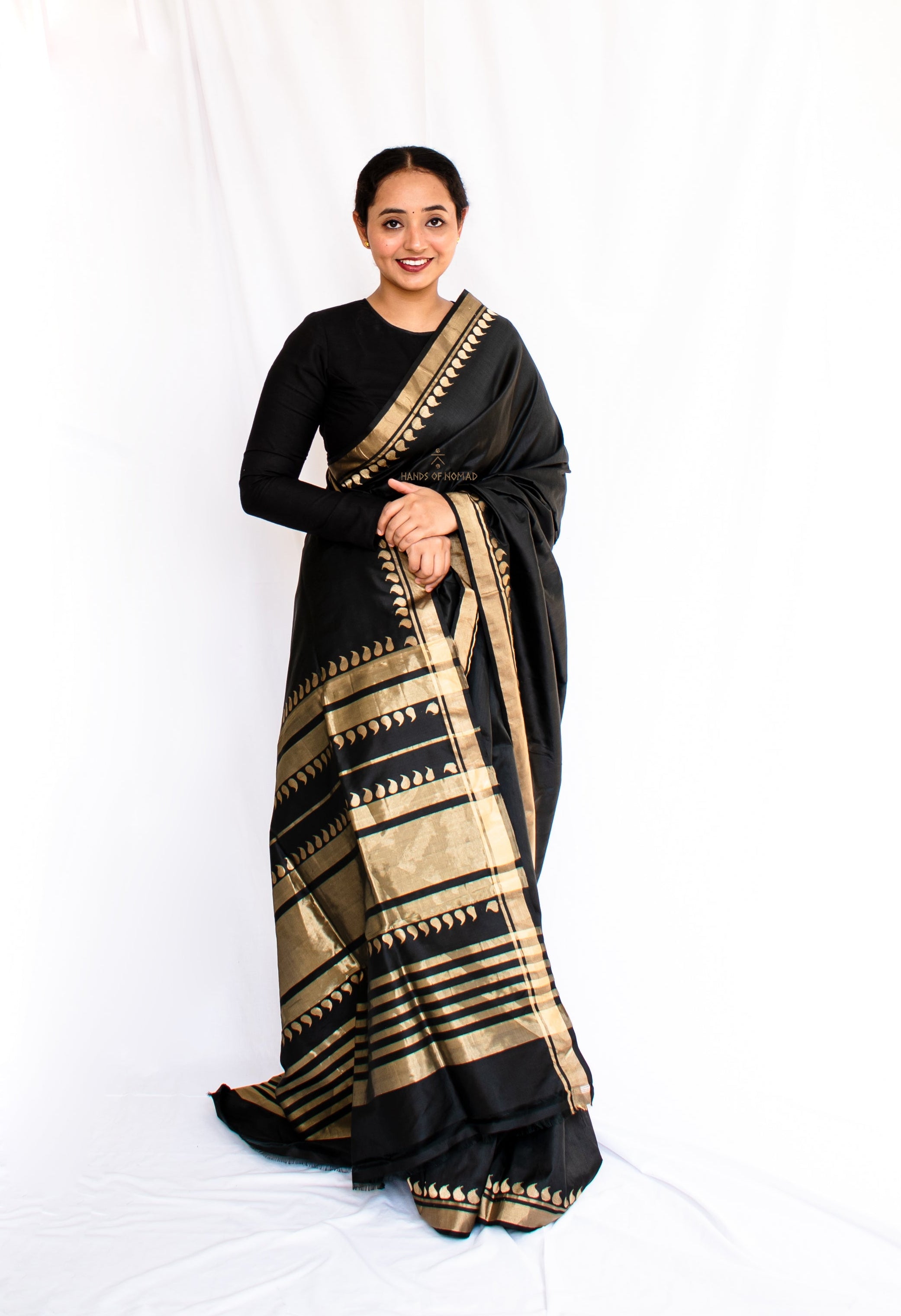 Black Banarasi Katan Silk Saree