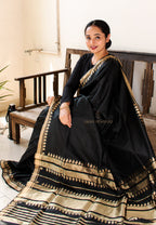 Black Banarasi Katan Silk Saree