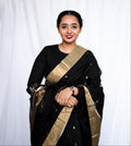 Black Cotton Silk Chanderi Saree