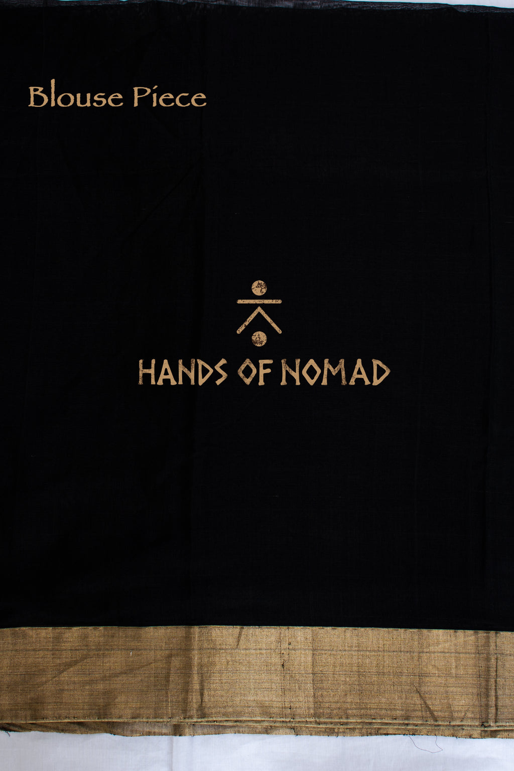 Black Cotton Silk Chanderi Saree