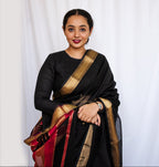 Black Cotton Silk Maheshwari Saree