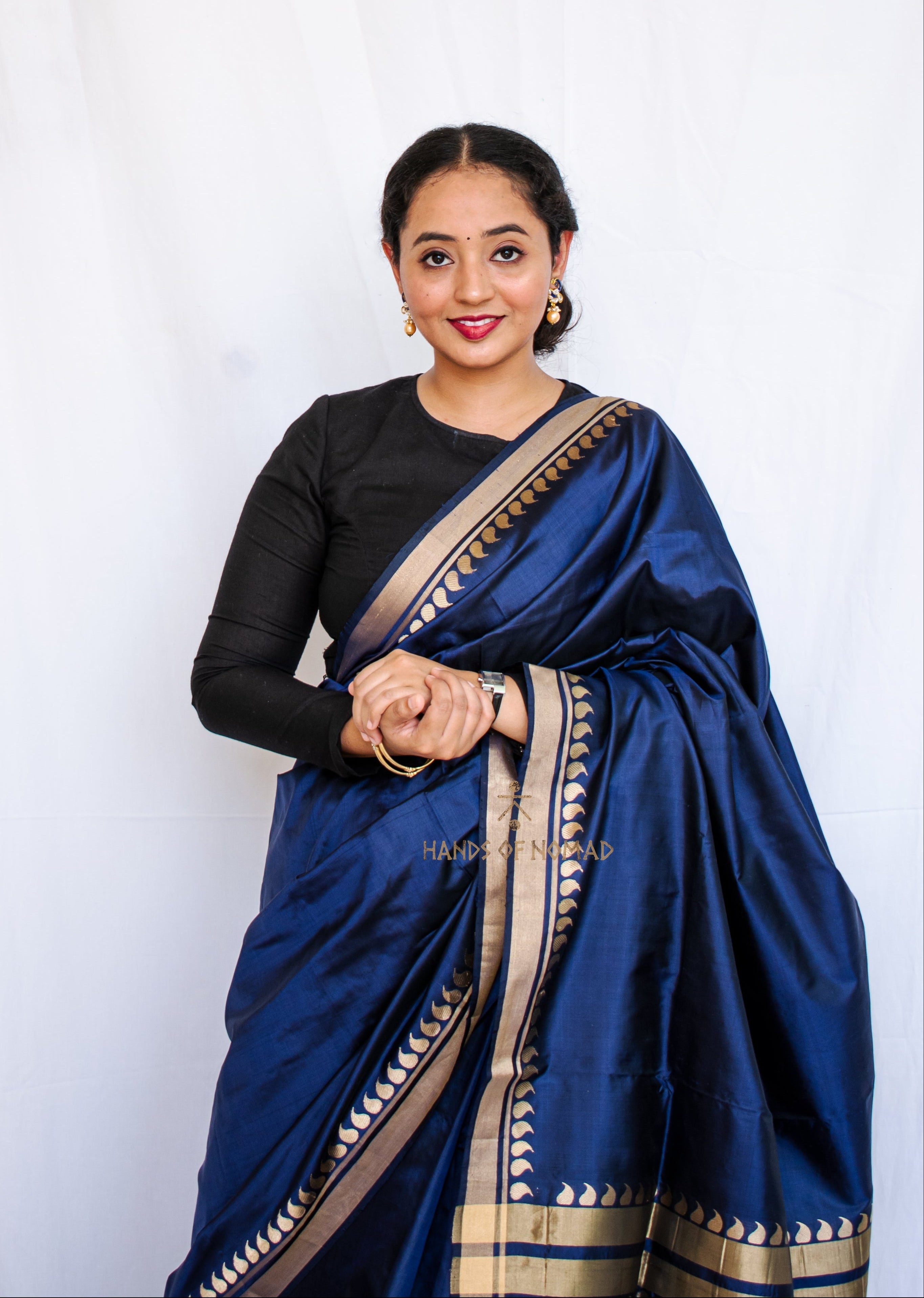 Blue Banarasi Katan Silk Saree
