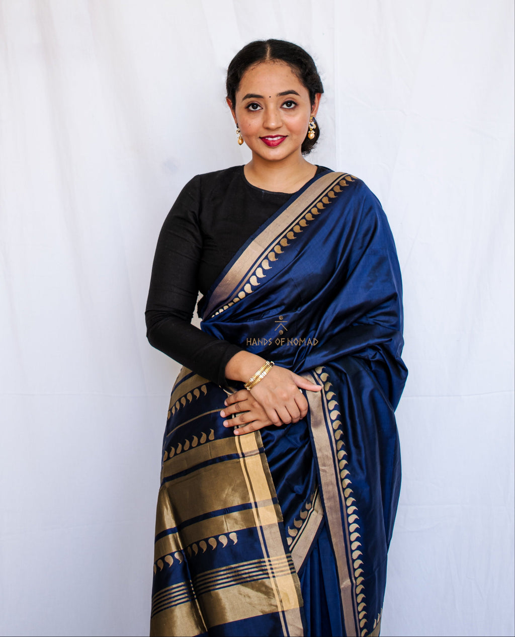 Blue Banarasi Katan Silk Saree