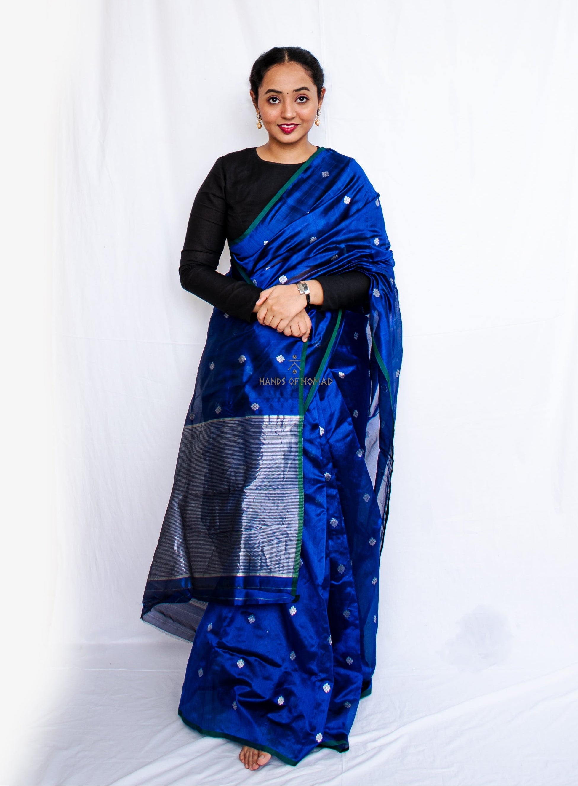 Blue Pure Silk Chanderi Saree