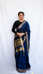 Blue Banarasi Katan Silk Saree