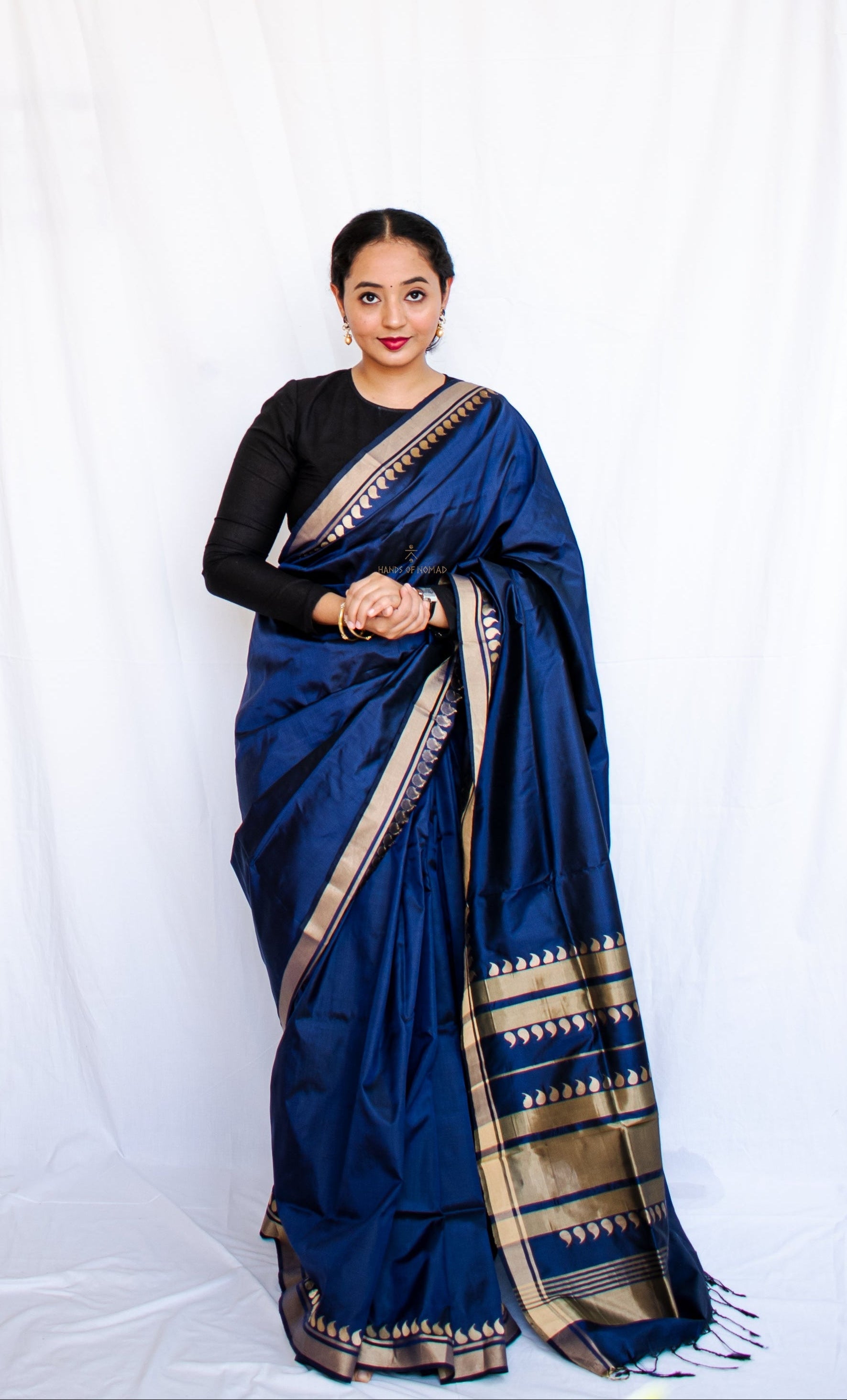 Blue Banarasi Katan Silk Saree