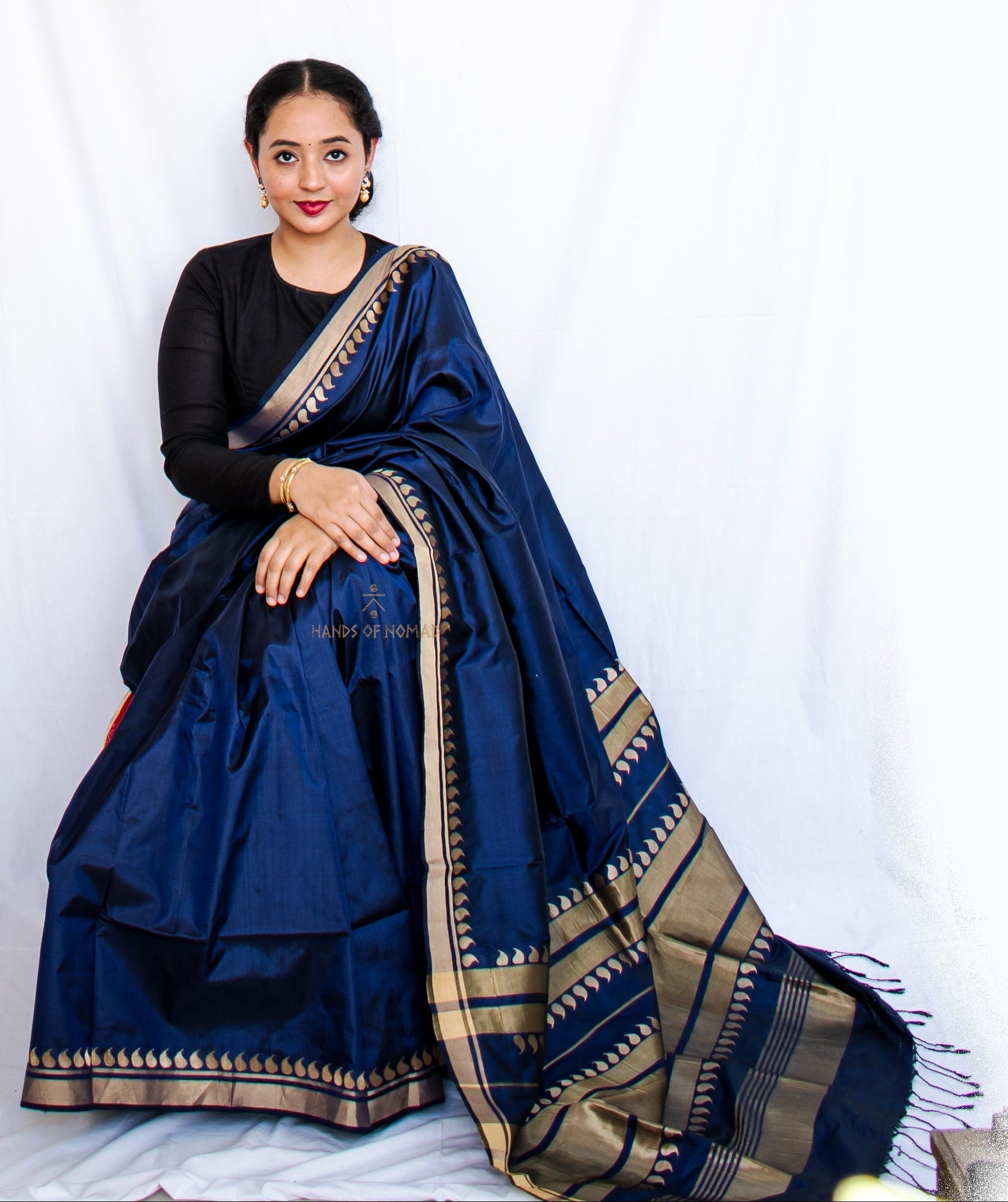 Blue Banarasi Katan Silk Saree