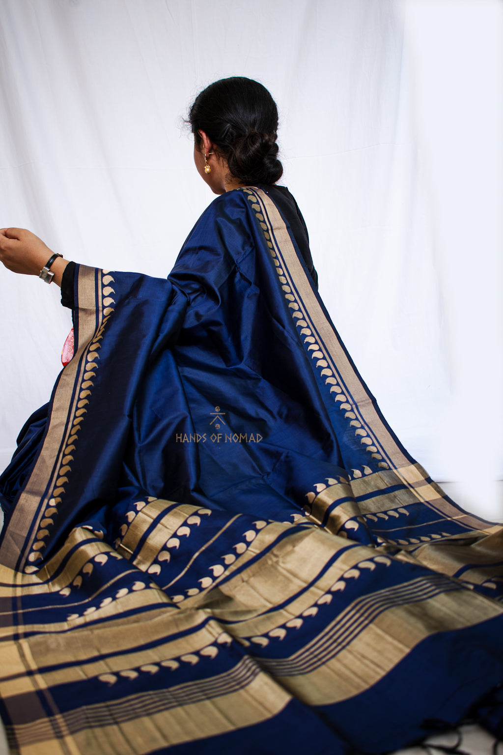 Blue Banarasi Katan Silk Saree