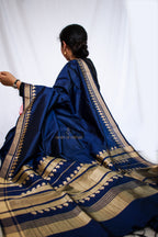 Blue Banarasi Katan Silk Saree