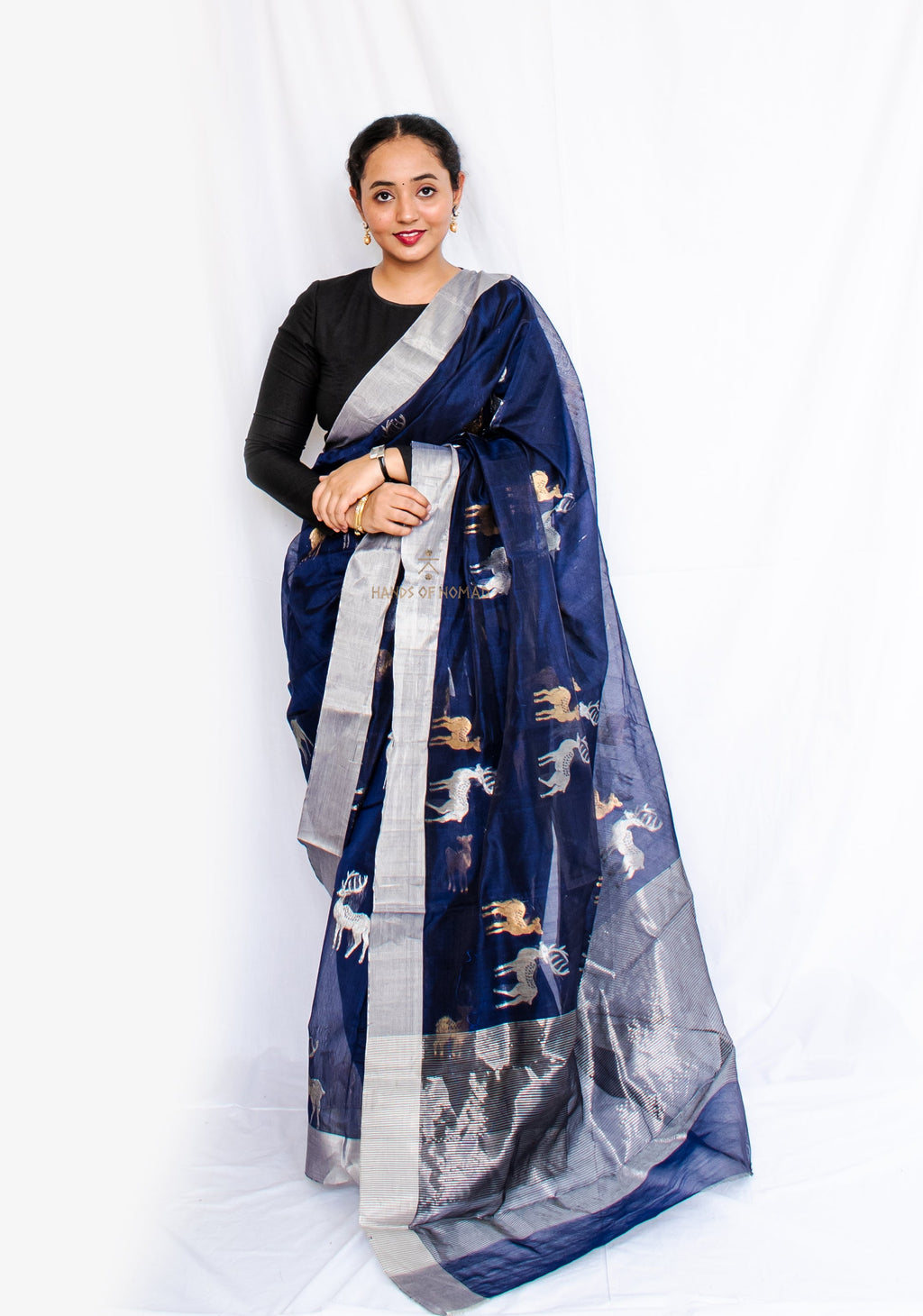 Blue Chanderi Saree