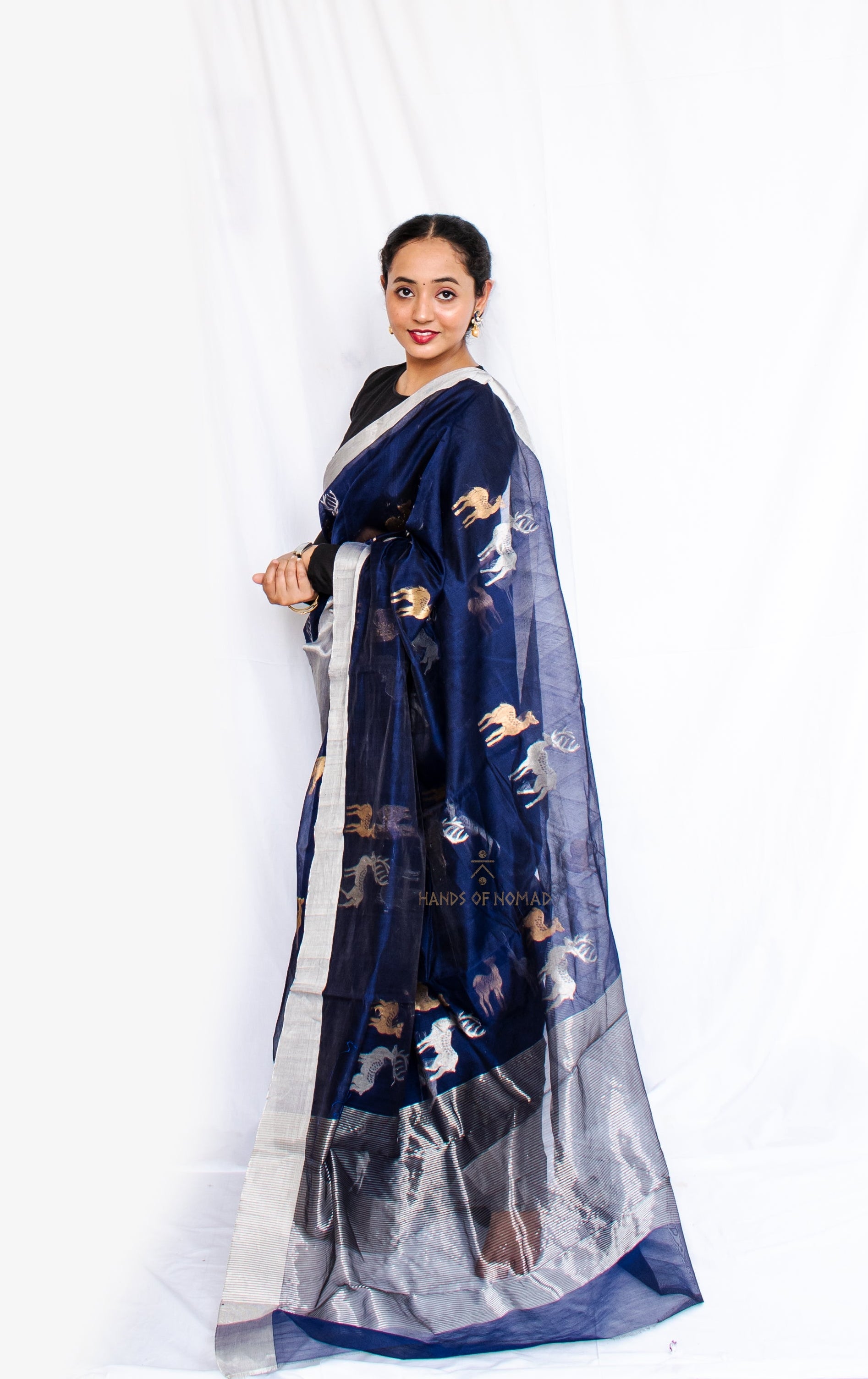 Blue Chanderi Saree
