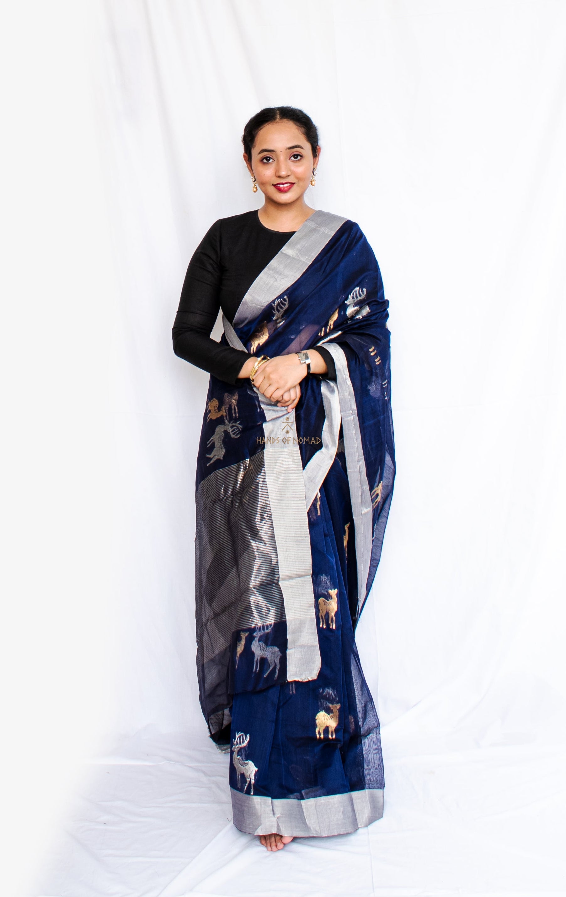 Blue Chanderi Saree