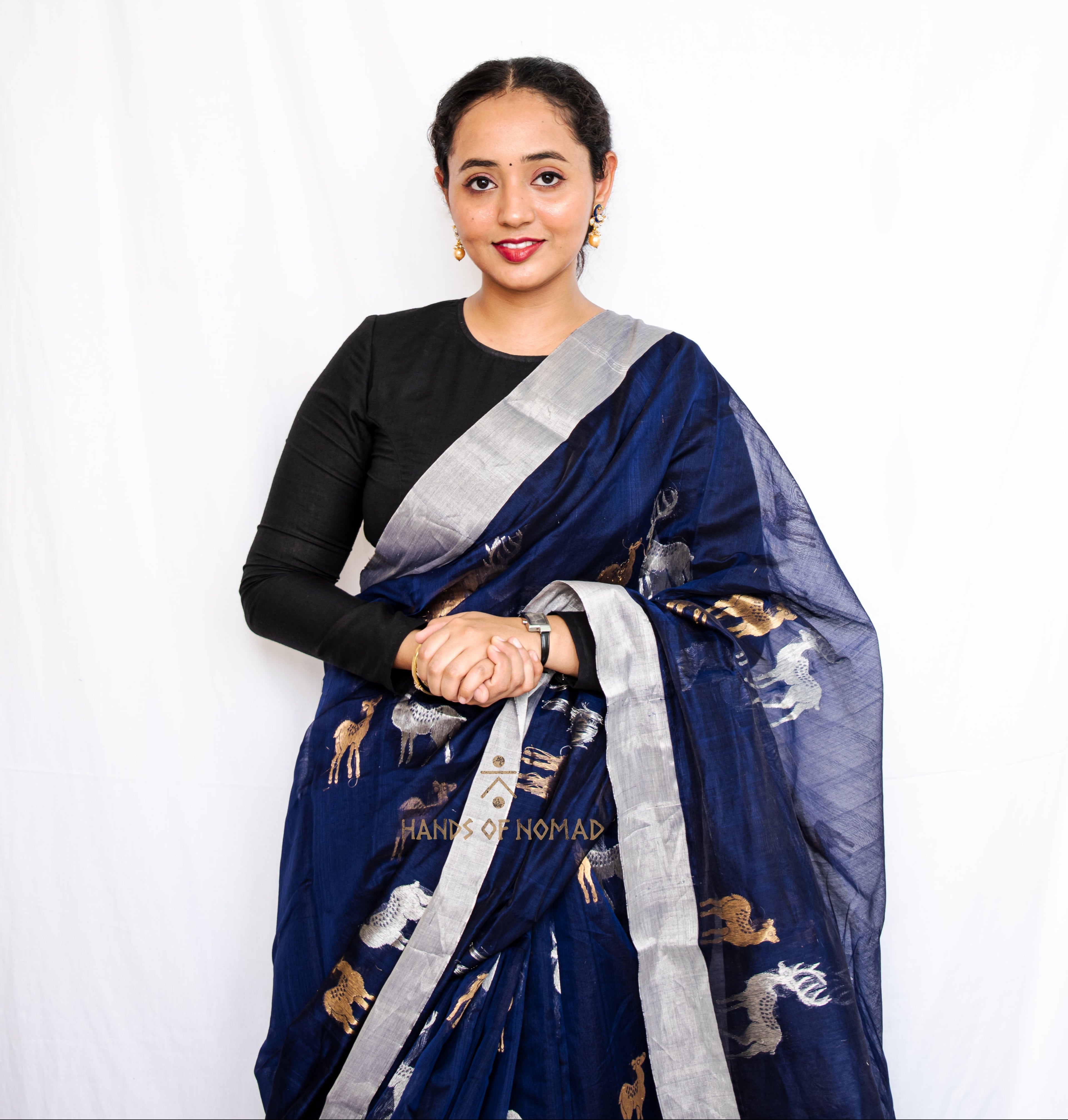 Blue Chanderi Saree