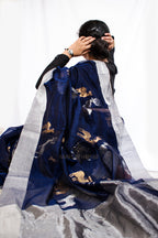 Blue Chanderi Saree