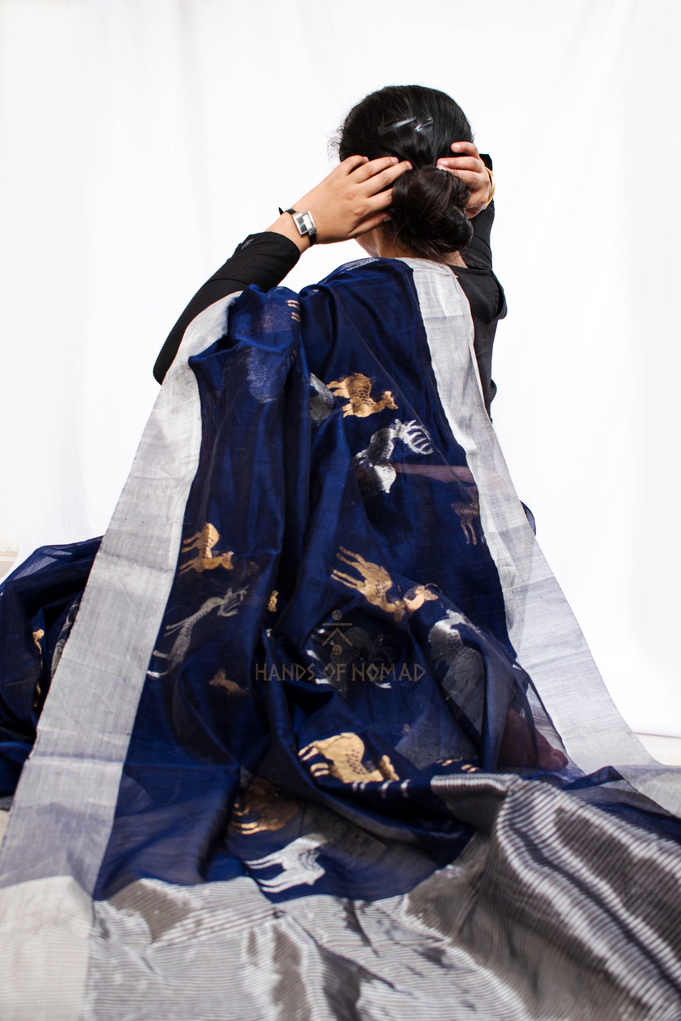 Blue Chanderi Saree