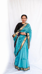 Blue Cotton Silk Maheshwari Saree