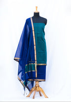Blue and Green Maheshwari Silk Suits