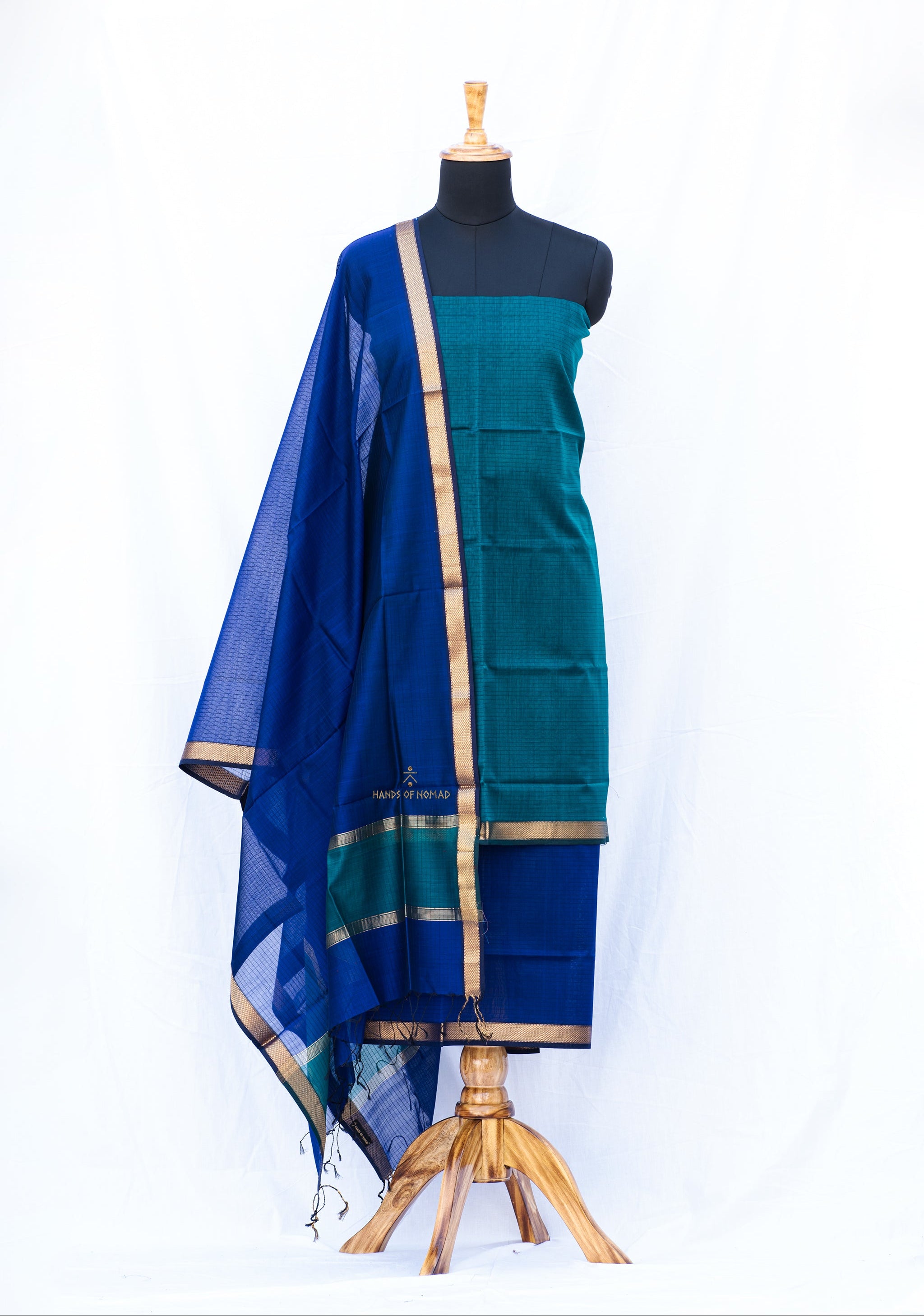 Blue and Green Maheshwari Silk Suits