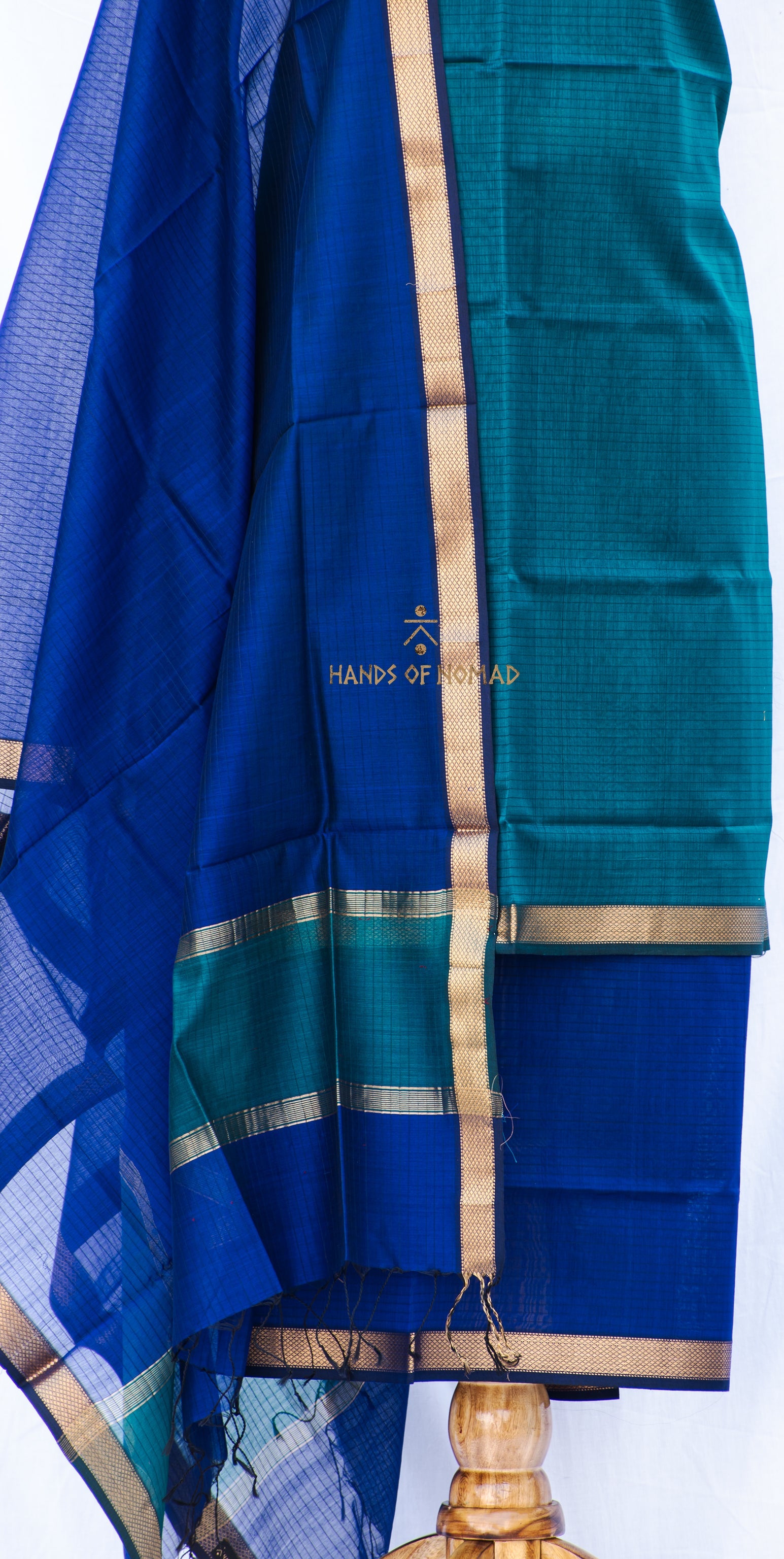 Blue and Green Maheshwari Silk Suits