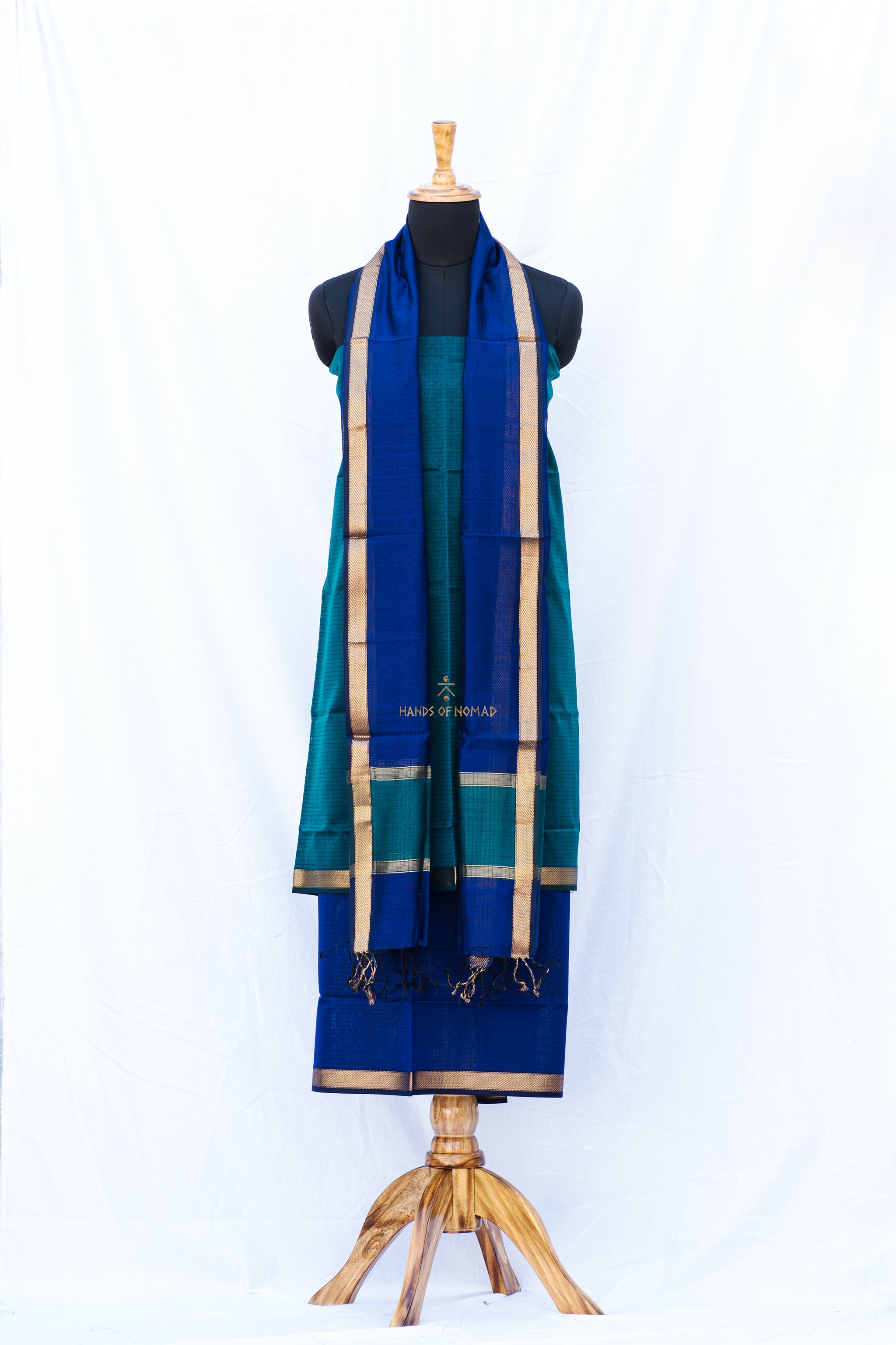 Blue and Green Maheshwari Silk Suits