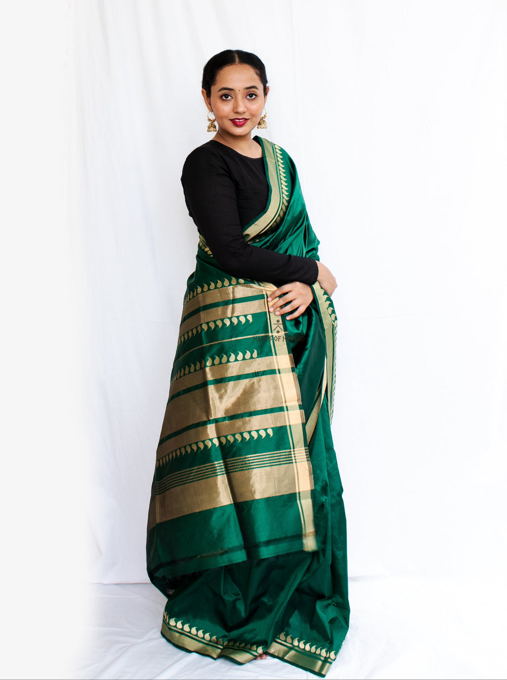 Green Banarasi Katan Silk Saree