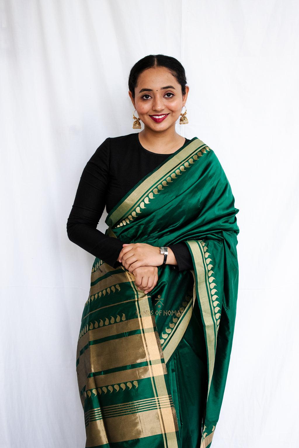 Green Banarasi Katan Silk Saree
