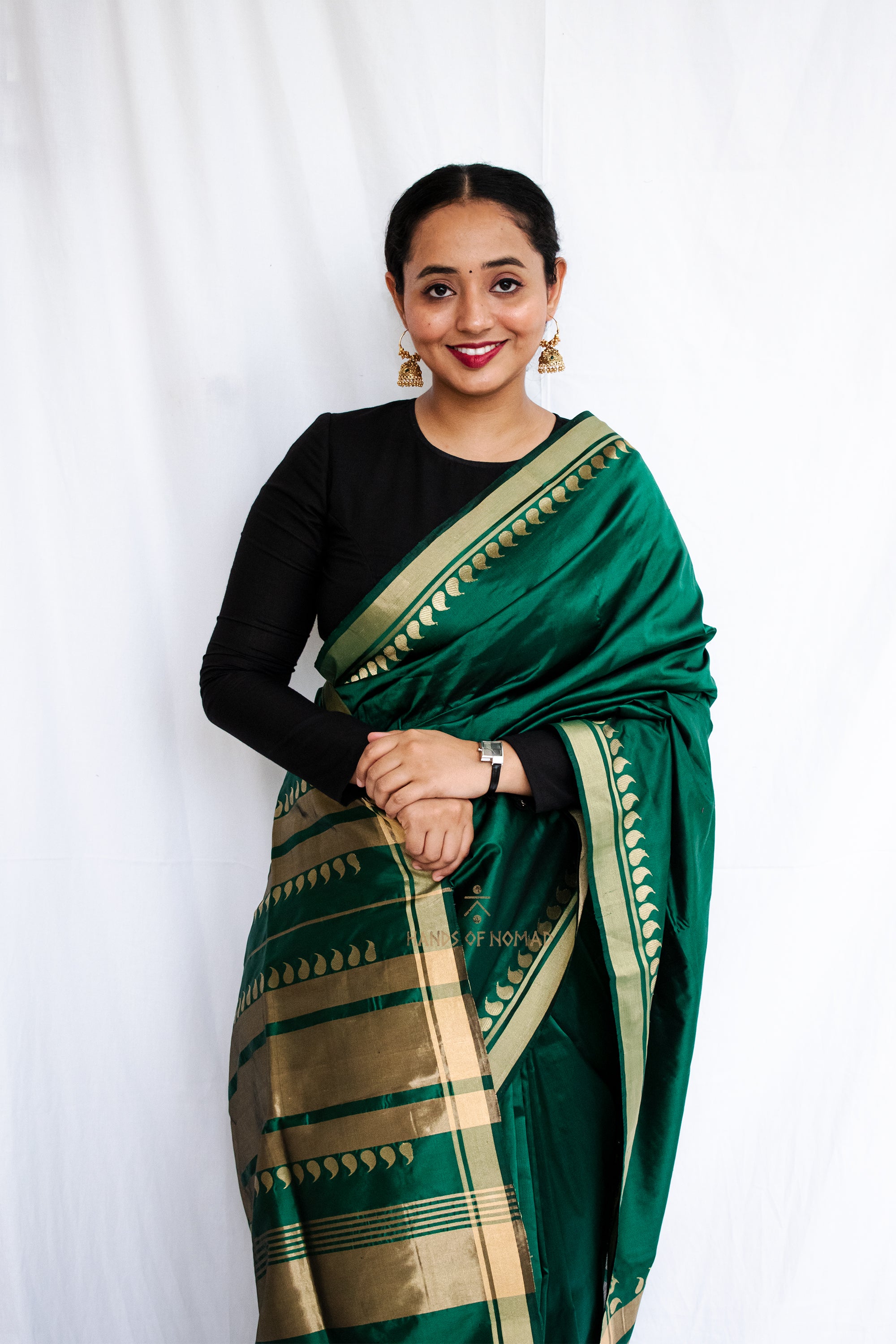 Green Banarasi Katan Silk Saree