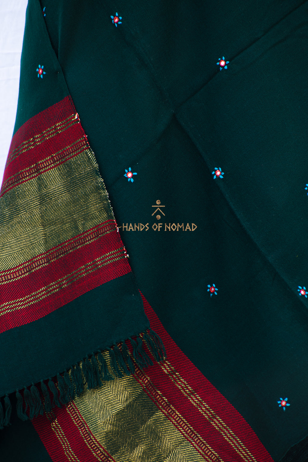 Green Bhujodi Woolen Shawl