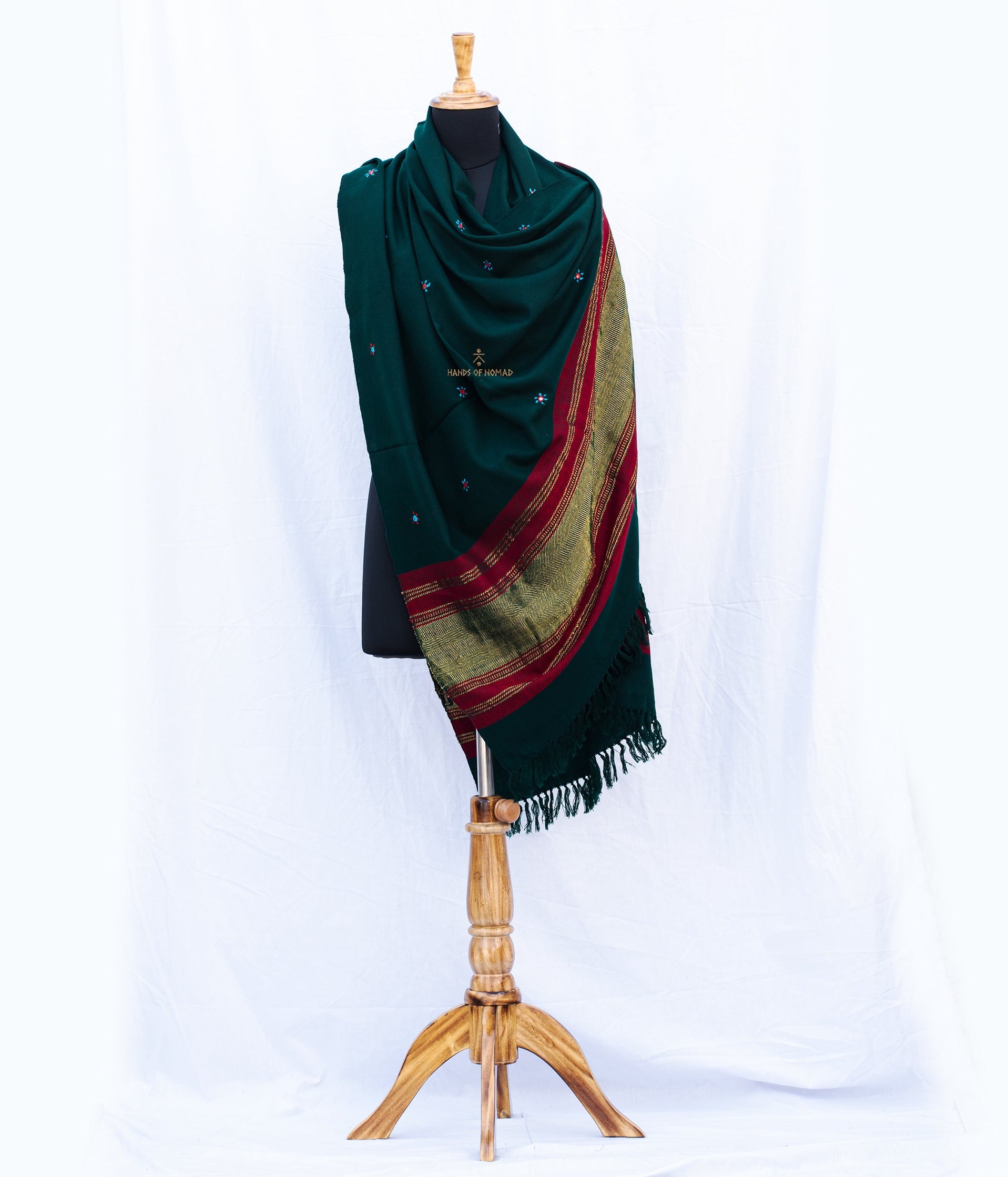 Green Bhujodi Woolen Shawl