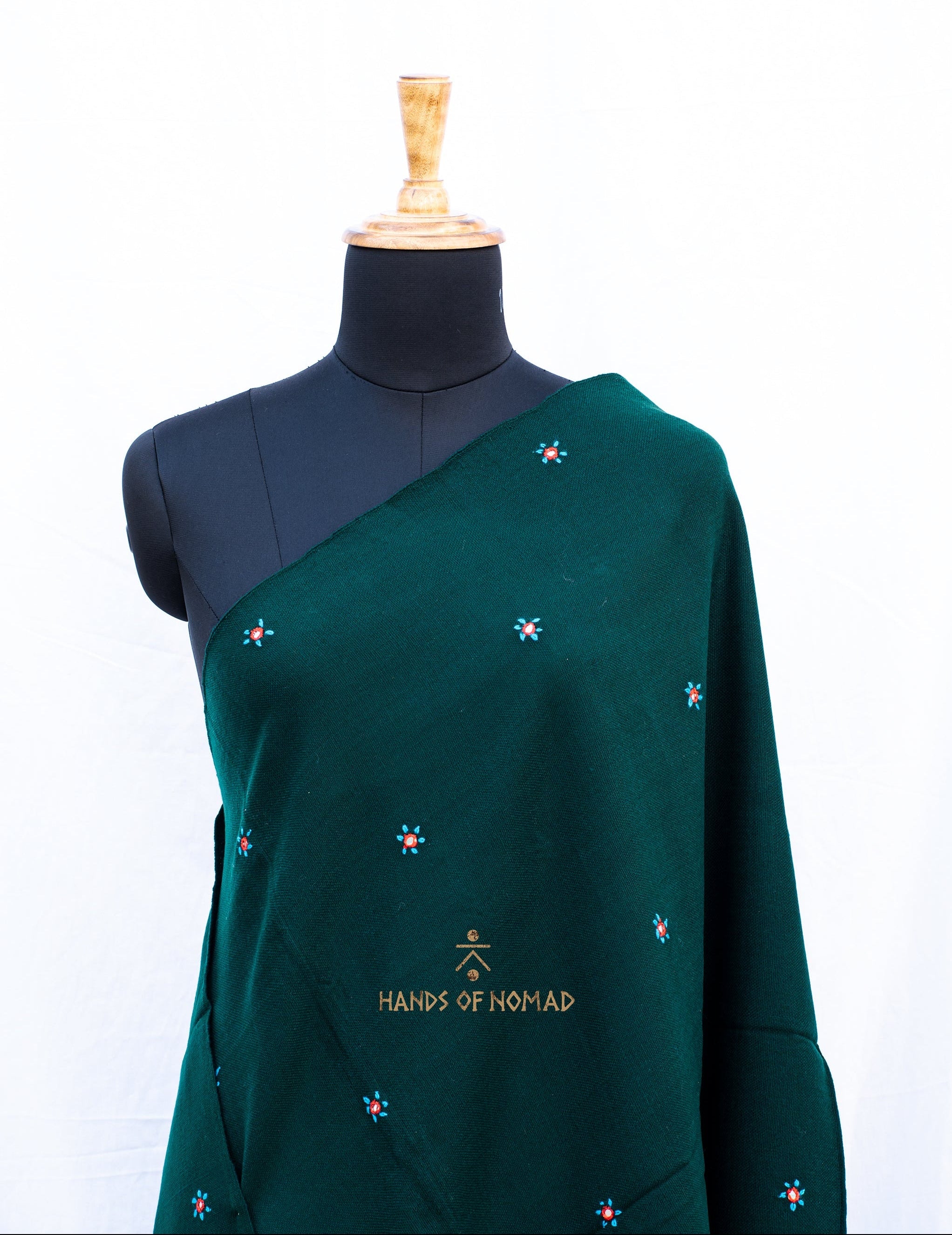 Green Bhujodi Woolen Shawl