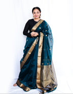 Green Cotton Silk Maheshwari Saree