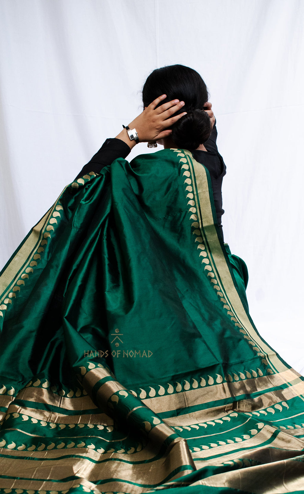 Green Banarasi Katan Silk Saree