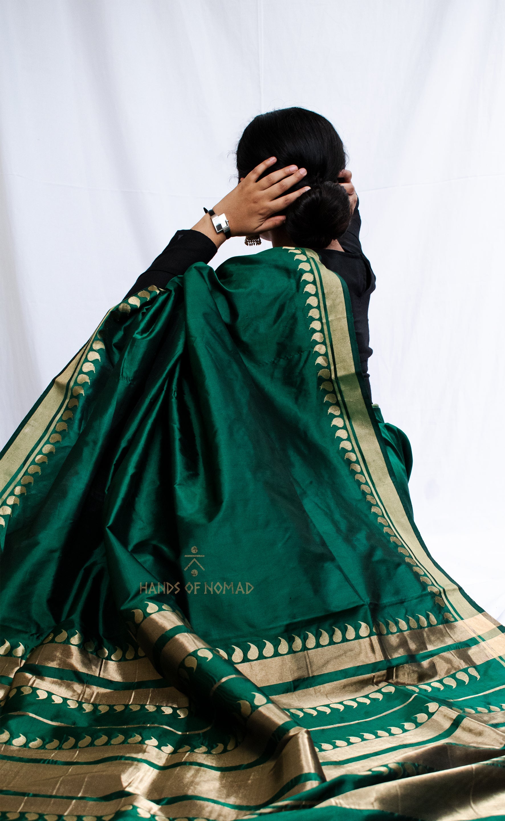 Green Banarasi Katan Silk Saree