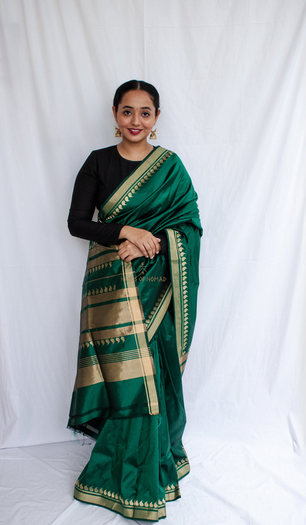 Green Banarasi Katan Silk Saree