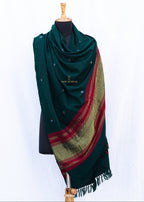Green Bhujodi Woolen Shawl