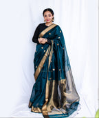 Green Cotton Silk Maheshwari Saree